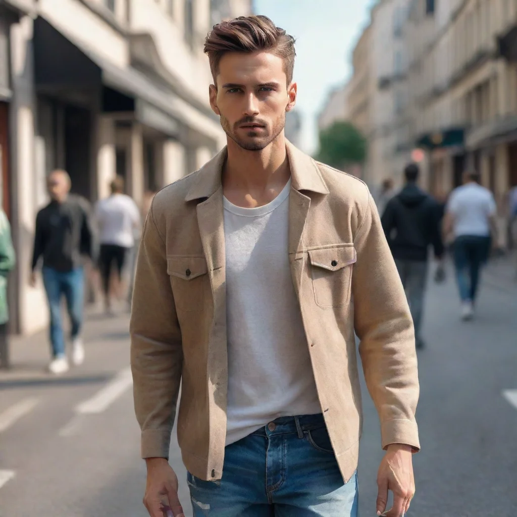 aiimage of male model walking in the street%2C with a street style%2C cinematic ai art. image of male model walking in the street%2C with a street style%2C cinematic your home for ai art.