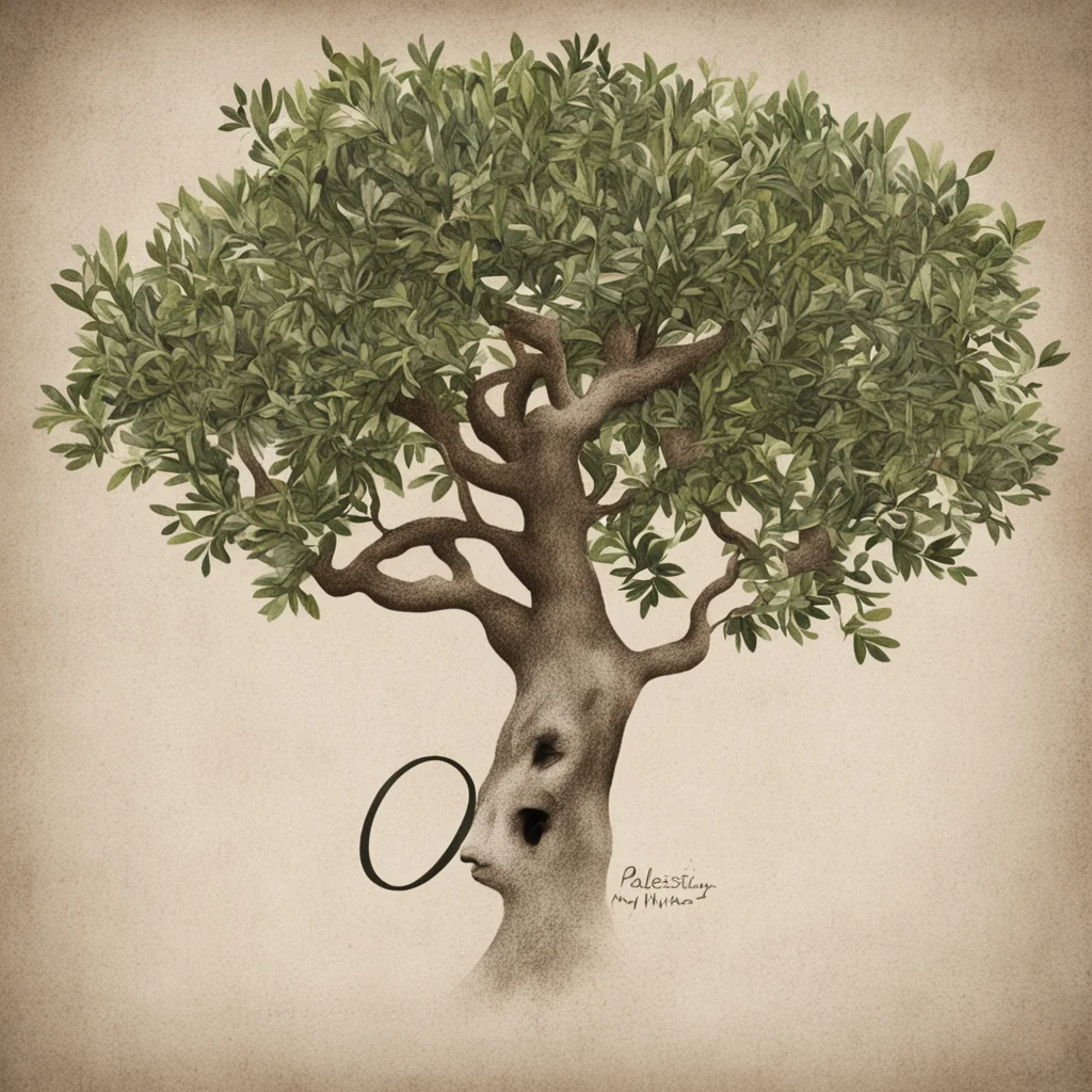 aiimage of olive tree and words palestien on my mind amazing awesome portrait 2