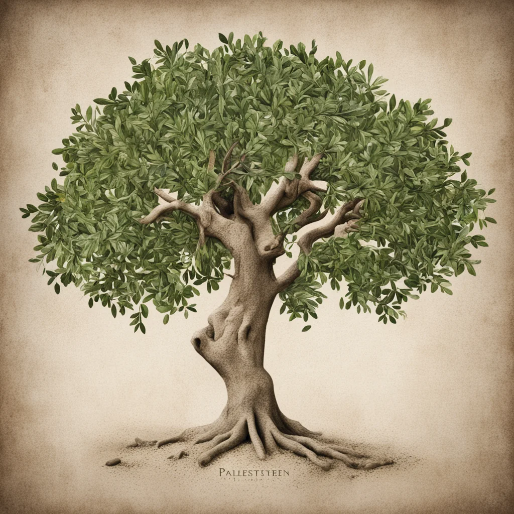 aiimage of olive tree and words palestien on my mind confident engaging wow artstation art 3