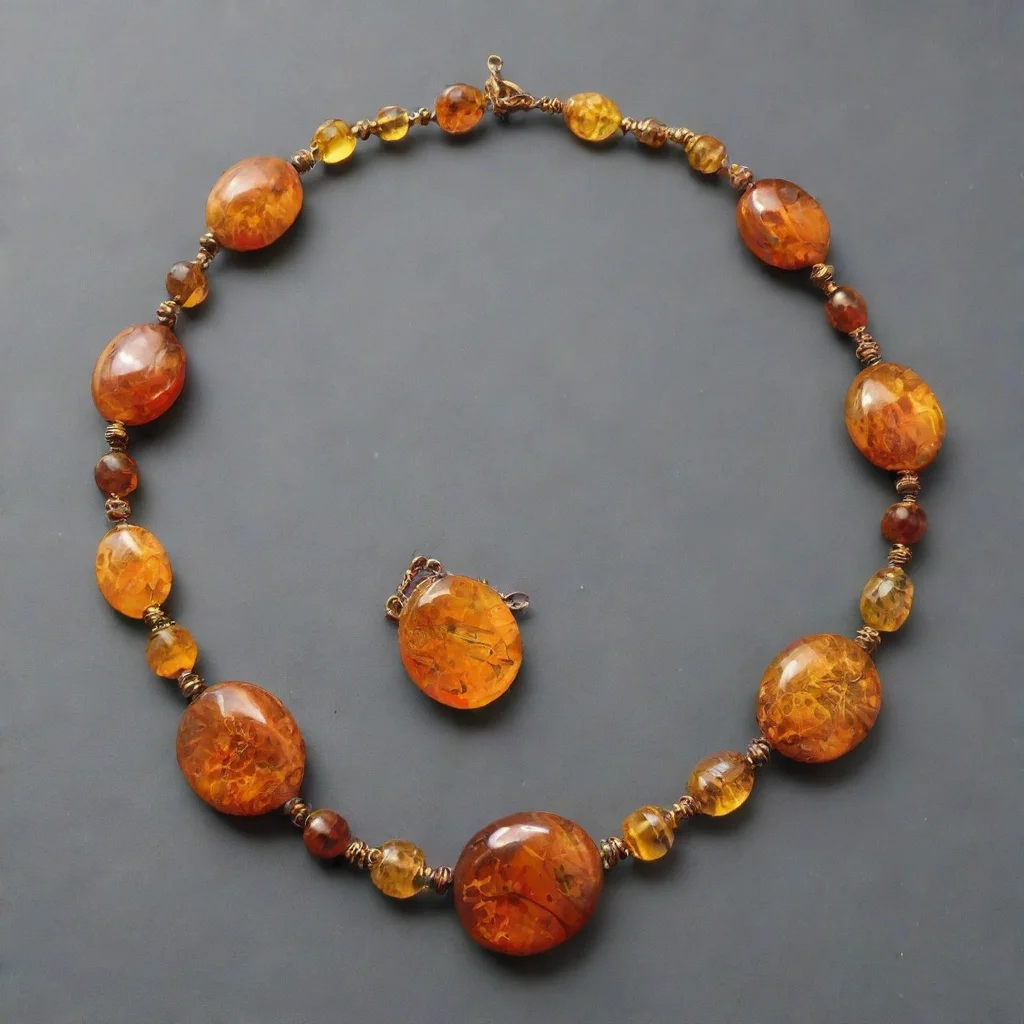 aiimagine that you are a jewelry maker. give me a samples of our work from pure amber