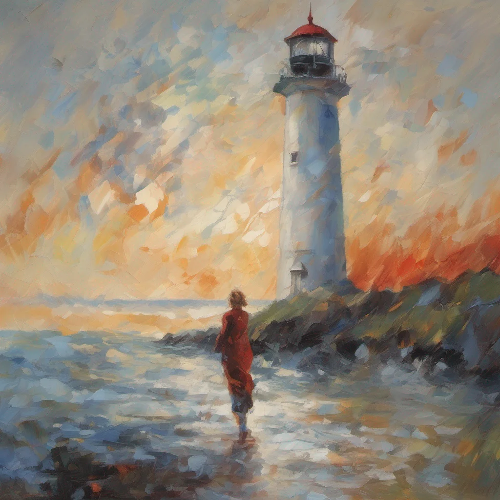 aiimpressionist lighthouse with person breaking free amazing awesome portrait 2
