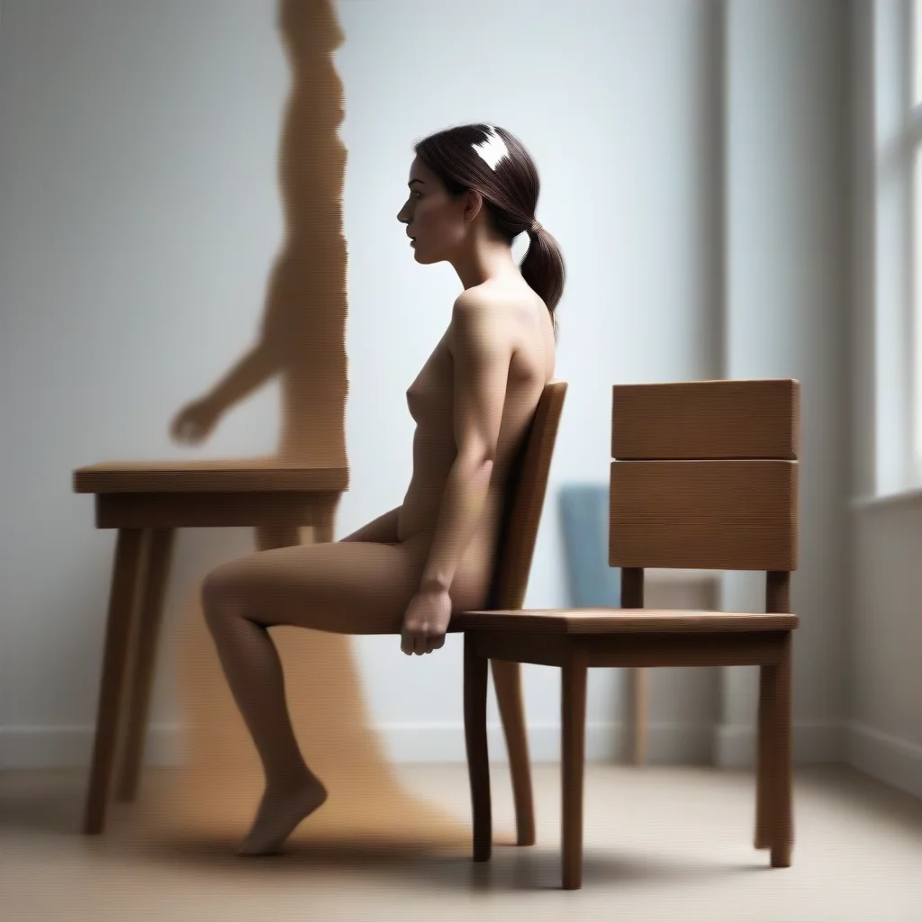 aiinanimate transformation female turning into a wooden inanimate chair