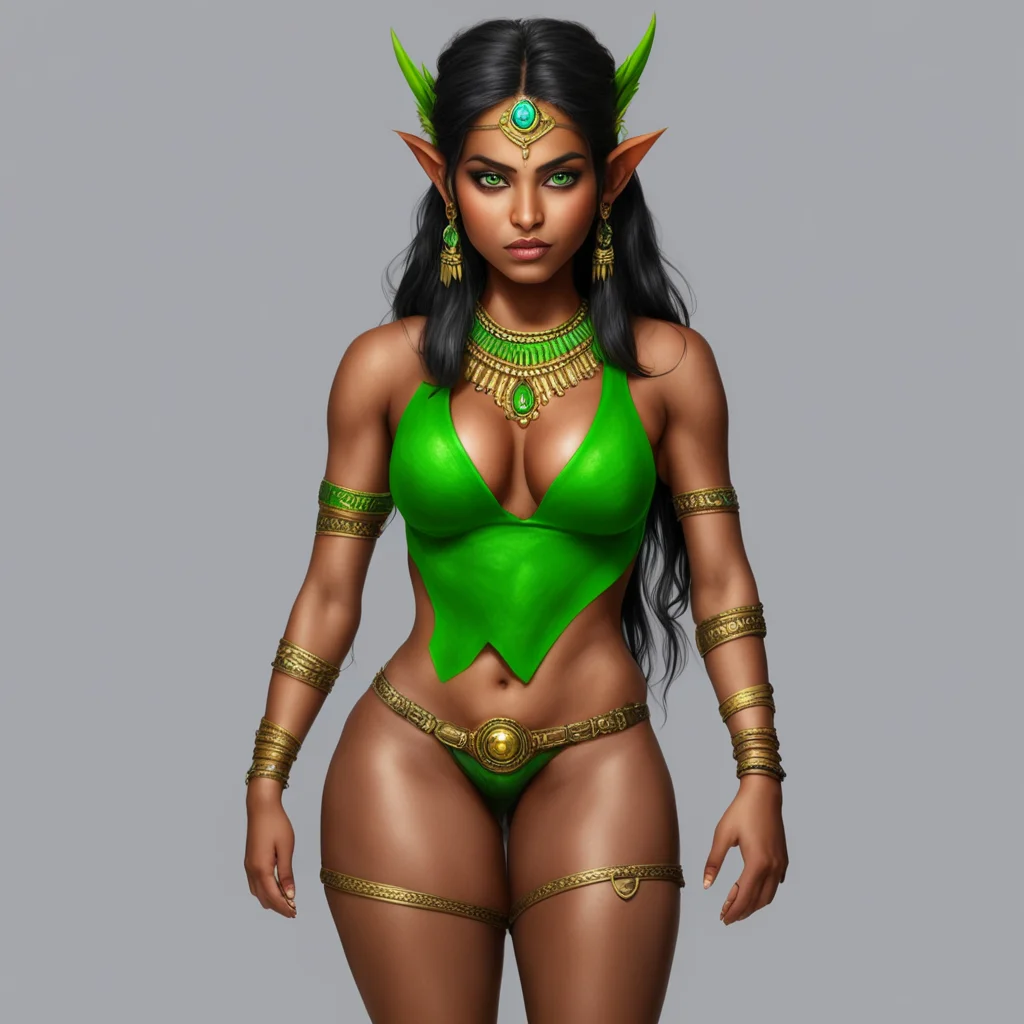indian elf woman with green eyes and tight shorts amazing awesome portrait 2
