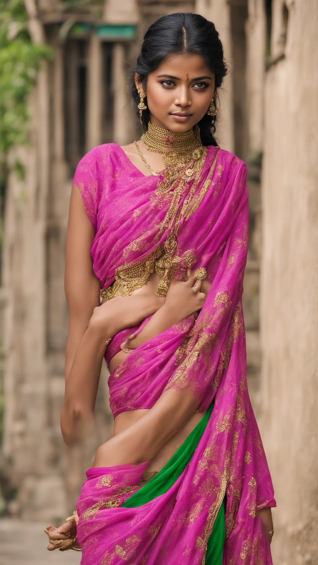 aiindian girl in saree amazing awesome portrait 2 tall