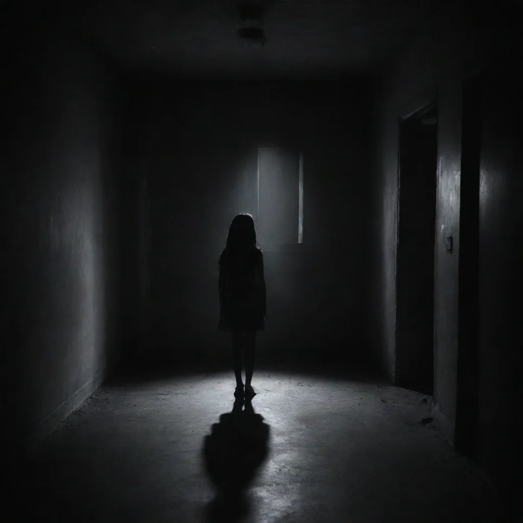 aiinside house dark room with lonely girl