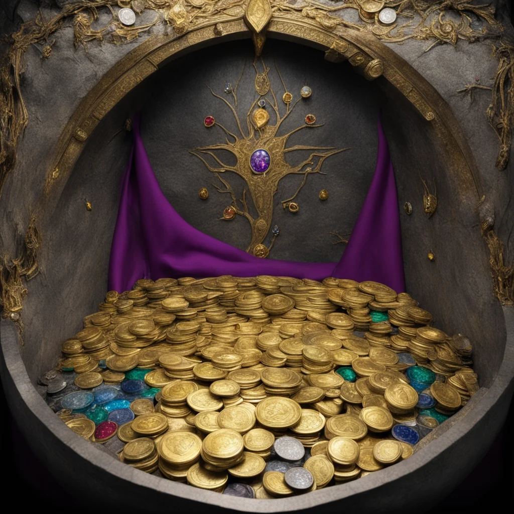 aiinside king thranduil%E2%80%99s treasure vault with gold coins and silver coins and diamonds%2C rubies%2C sapphires and emeralds  confident engaging wow artstation art 3