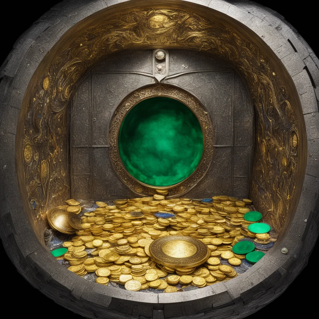 aiinside king thranduil%E2%80%99s treasure vault with gold coins and silver coins and diamonds%2C rubies%2C sapphires and emeralds  good looking trending fantastic 1