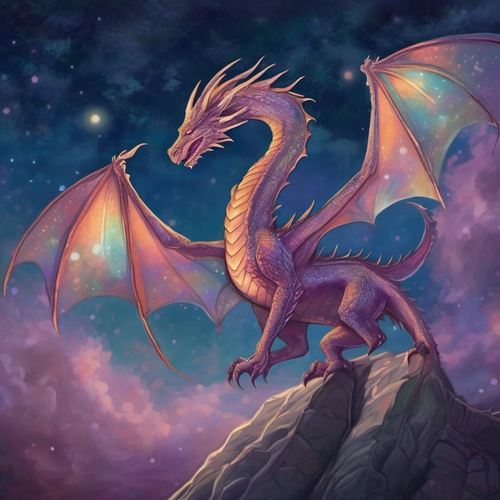 aiiridescent dragon fantasy art night sky amazing awesome portrait 2