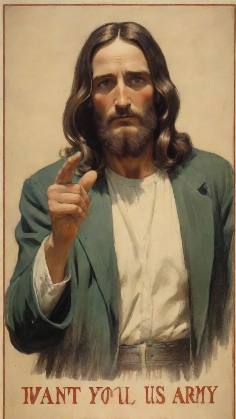 aij. m. flagg%2C i want you for u.s. army poster but jesus is in the poster tall