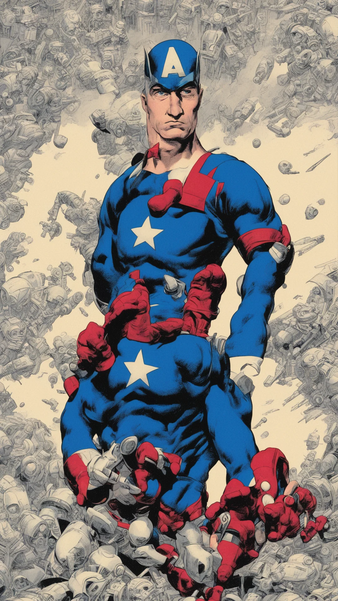 aijack kirby%2Ccaptain america%2C old comics confident engaging wow artstation art 3 tall