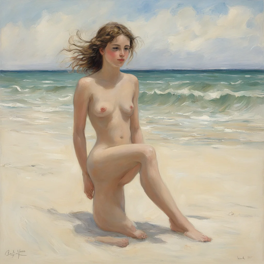 aijeune fille nue%2C sur la plage