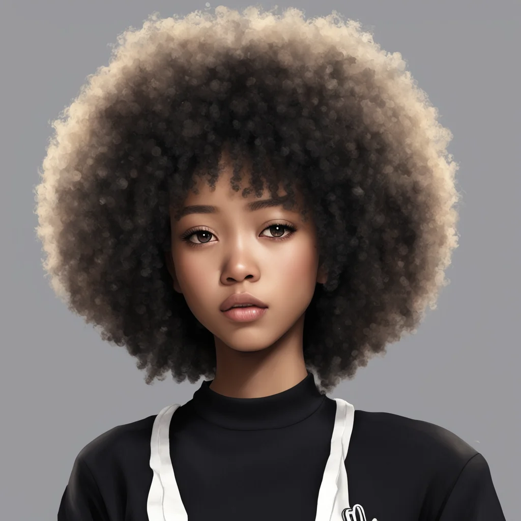 aijjk black hair%2C blonde afro l%2C girl oc confident engaging wow artstation art 3