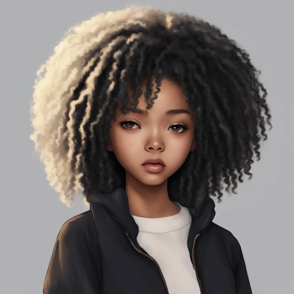 aijjk black hair%2C blonde afro l%2C girl oc
