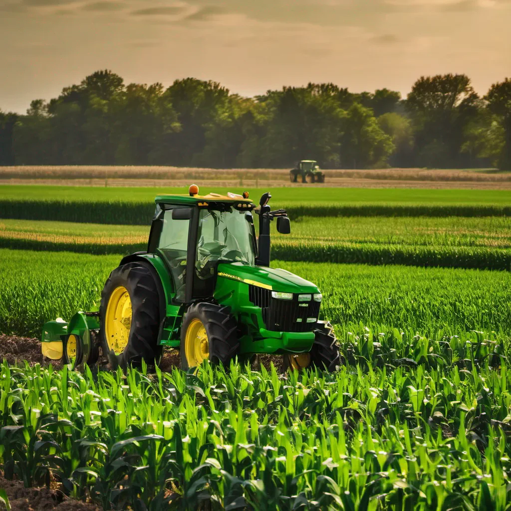 aijohn deere tractor in a corn field amazing awesome portrait 2