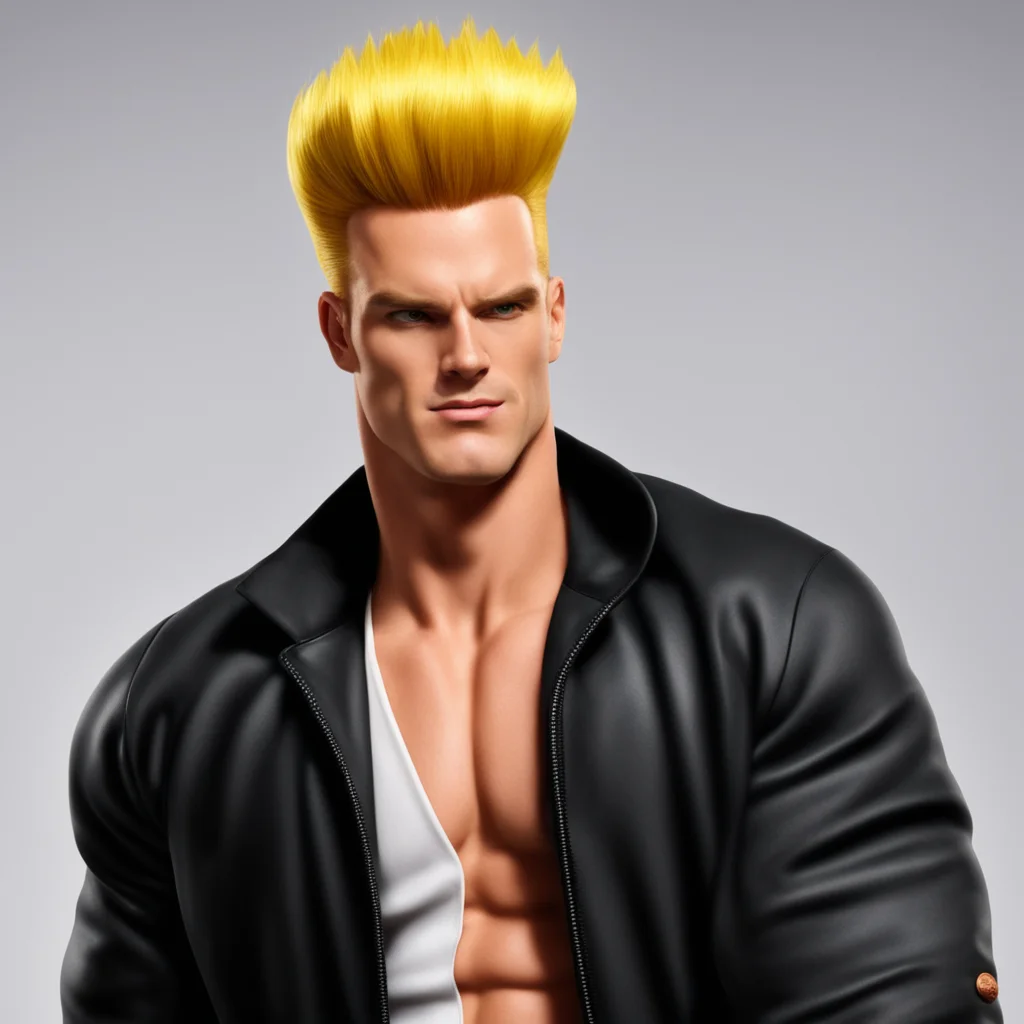 aijohnny bravo with fonzie style hair%2C and a jock jacket good looking trending fantastic 1