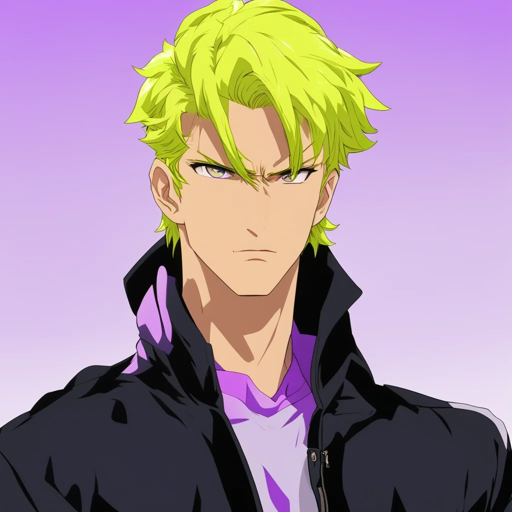 aijojo bizarre adventure%2C blonde guy%2C20s%2Cblack jacket  confident engaging wow artstation art 3