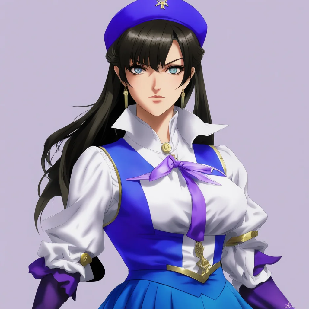 aijojo bizarre adventure%2C female%2C long dark brown hair%2C light blue eyes%2C uniform dark sailor fuku with long skirt amazing awesome portrait 2