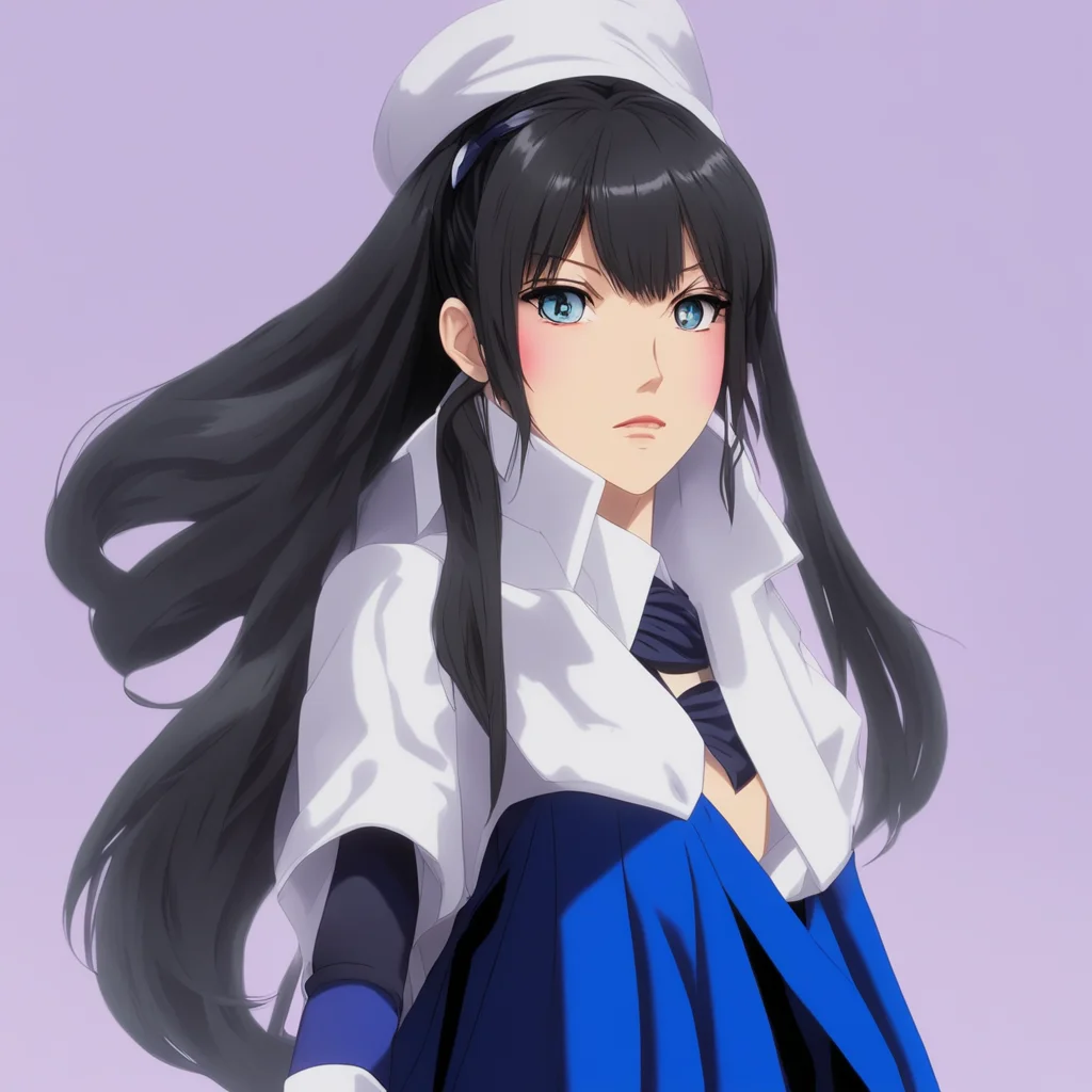 aijojo bizarre adventure%2C female%2C long dark brown hair%2C light blue eyes%2C uniform dark sailor fuku with long skirt good looking trending fantastic 1