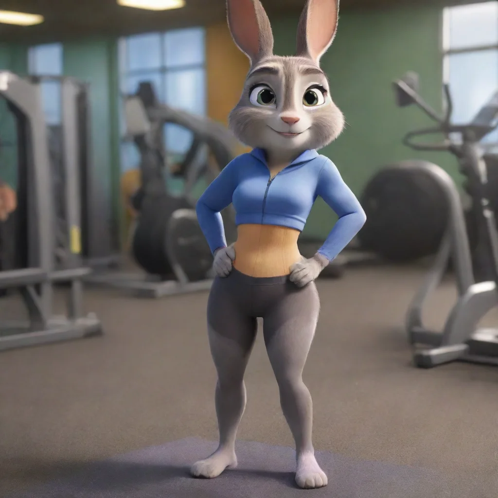 judy hopps wears leggings in the gym