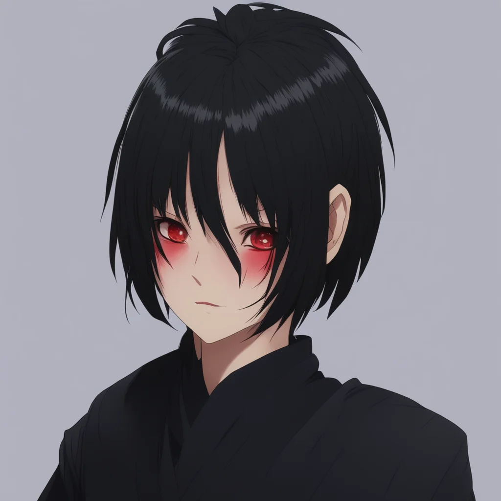 aijujutsu kaisen female oc long black hair%2C micro bangs%2C red eyes. pretty looking and sophisticated  good looking trending fantastic 1