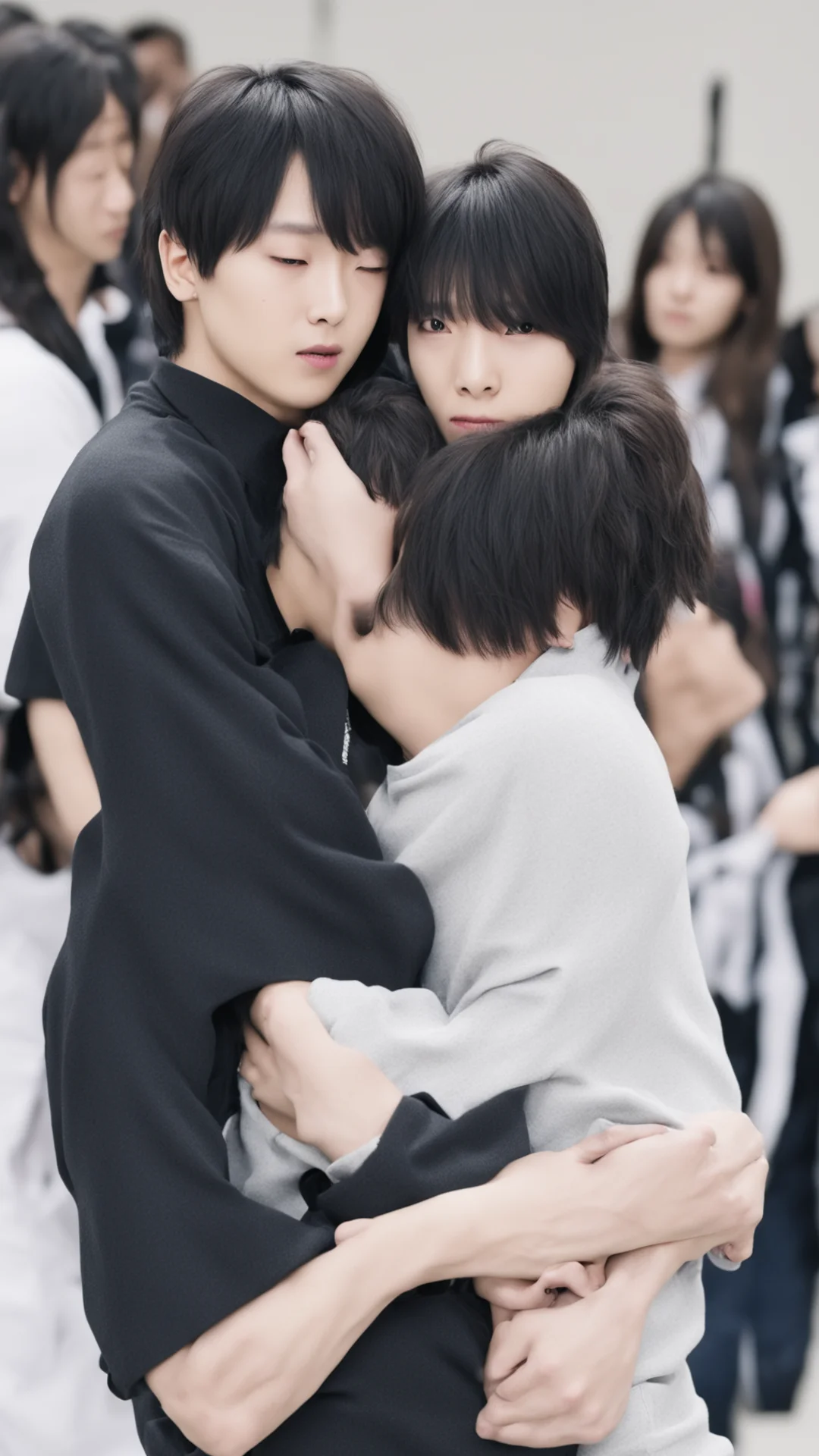 aijungkook hugging a woman amazing awesome portrait 2 tall