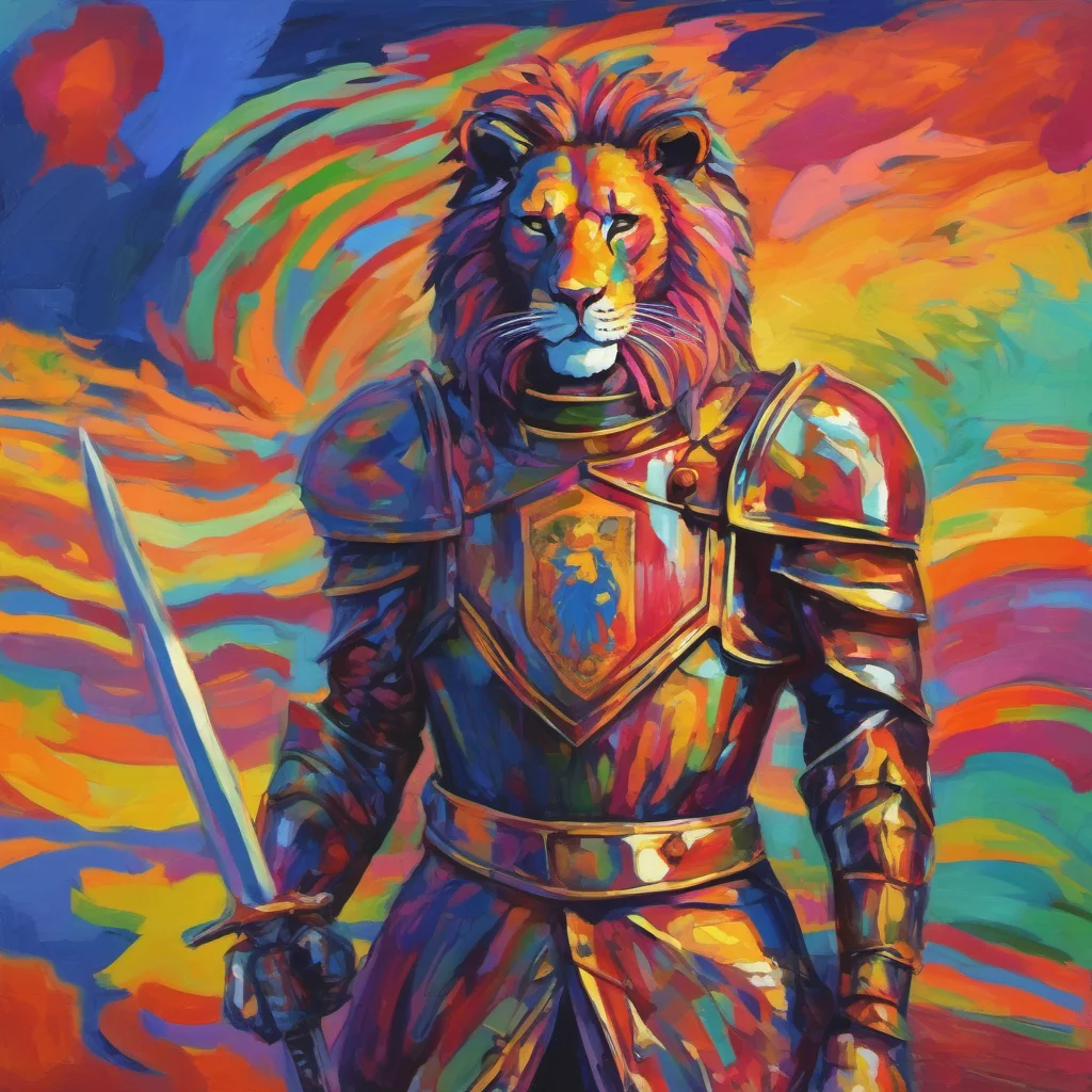 aikajiit cat lion man  fauvist knight amazing honor grace masculine strong powerful confident engaging wow artstation art 3