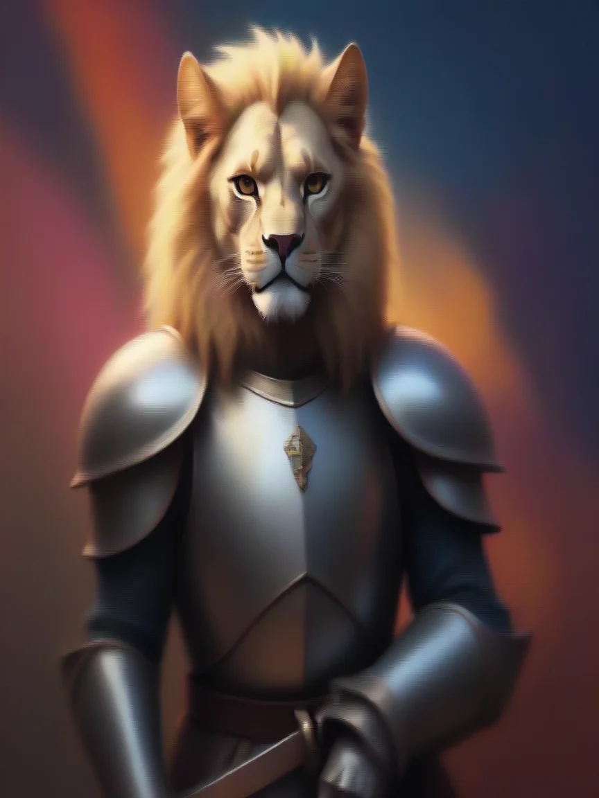 aikajiit cat lion man  fauvist knight amazing honor grace masculine strong powerful wonder  amazing awesome portrait 2 epic