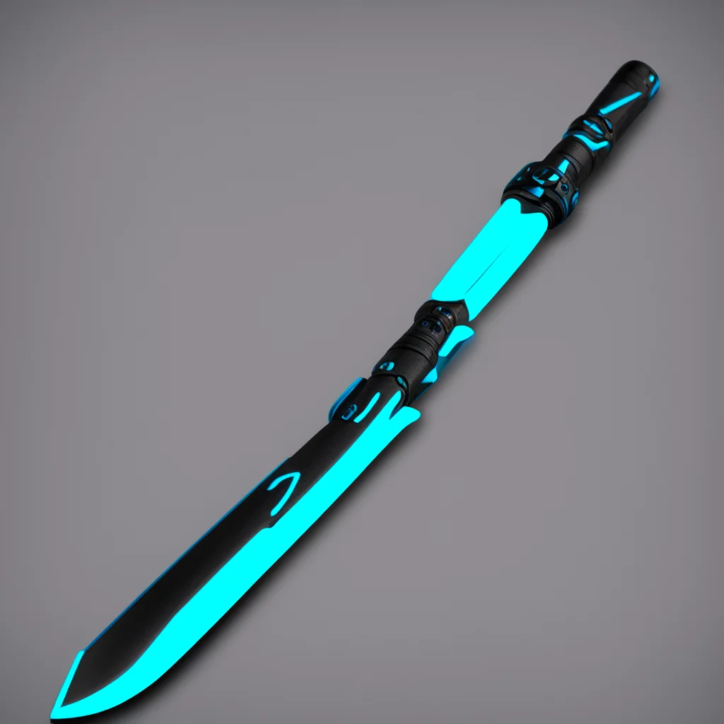 aikatana%2C neon blue blade%2C cybernetic handle confident engaging wow artstation art 3