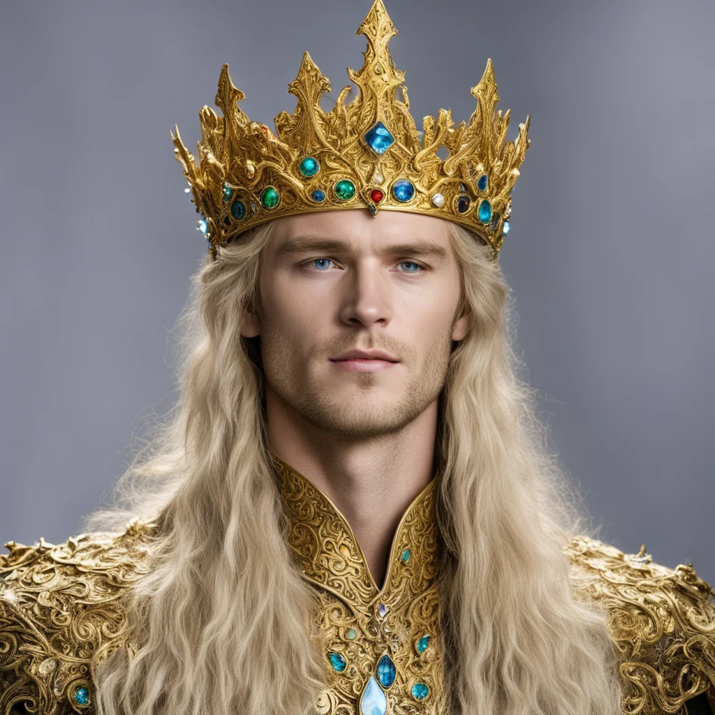 aiking finrod with golden elven coronet with jewels