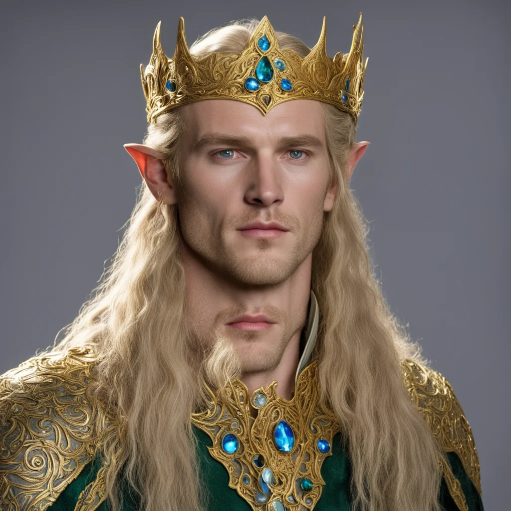 aiking finrod with golden elvish circlet with jewels good looking trending fantastic 1