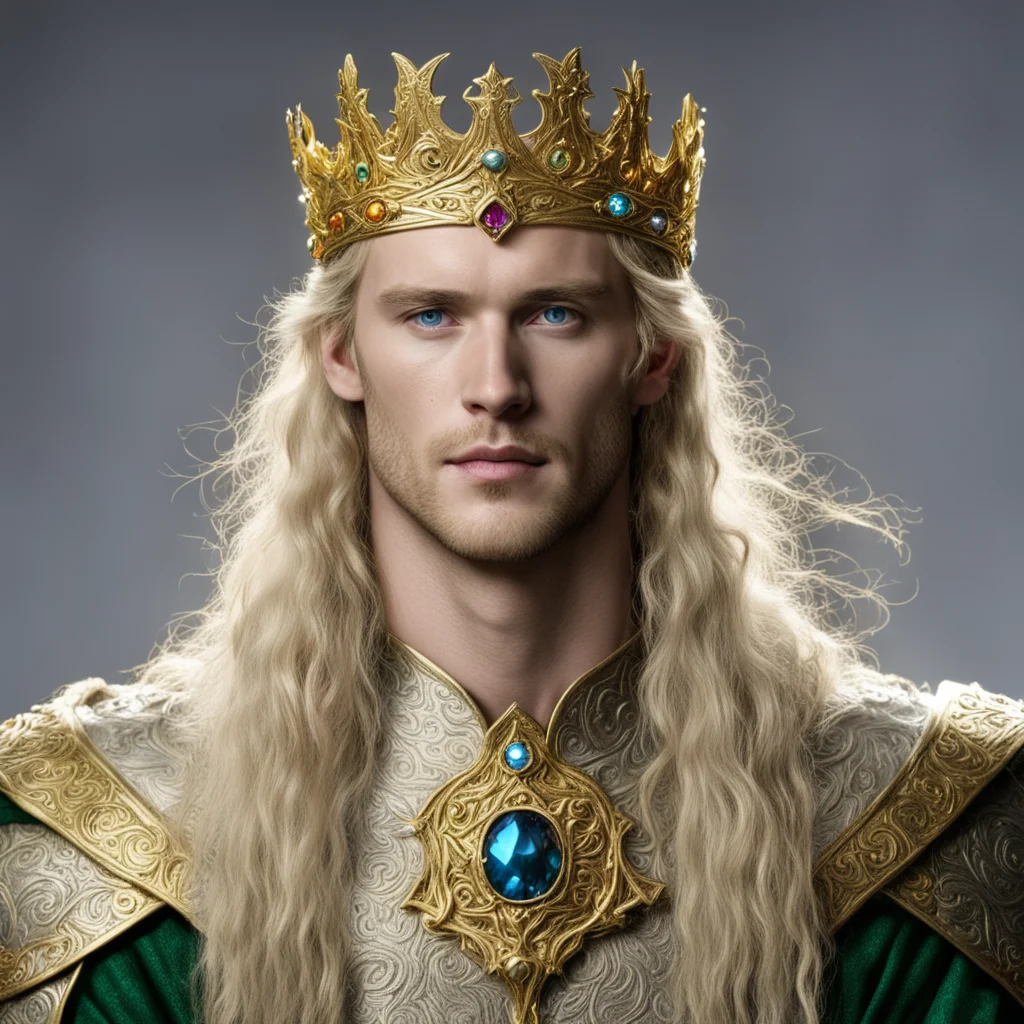 aiking finrod with golden elvish circlet with jewels