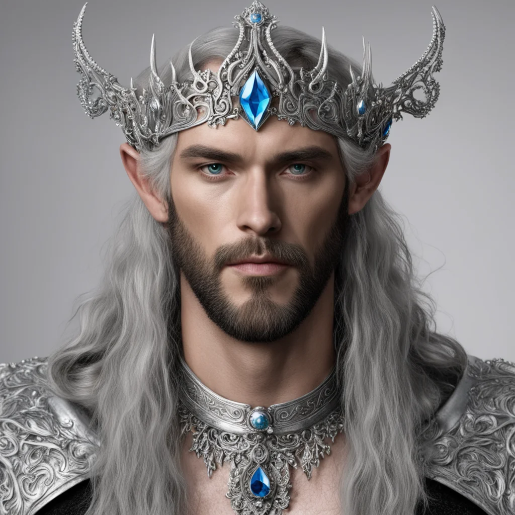 king oropher wearing silver elvish circlet with jewels good looking trending fantastic 1