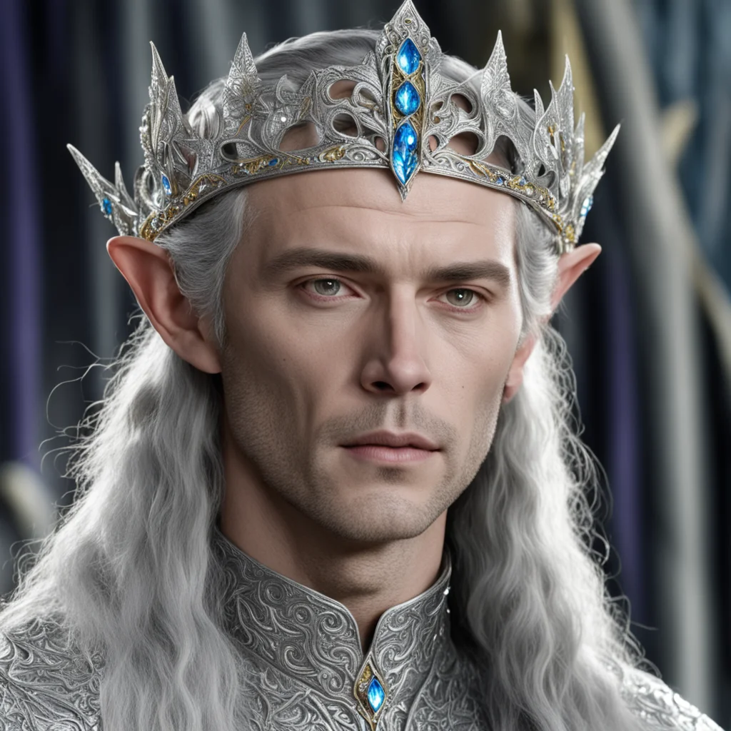 aiking thingol wearing small silver circlet with jewels good looking trending fantastic 1