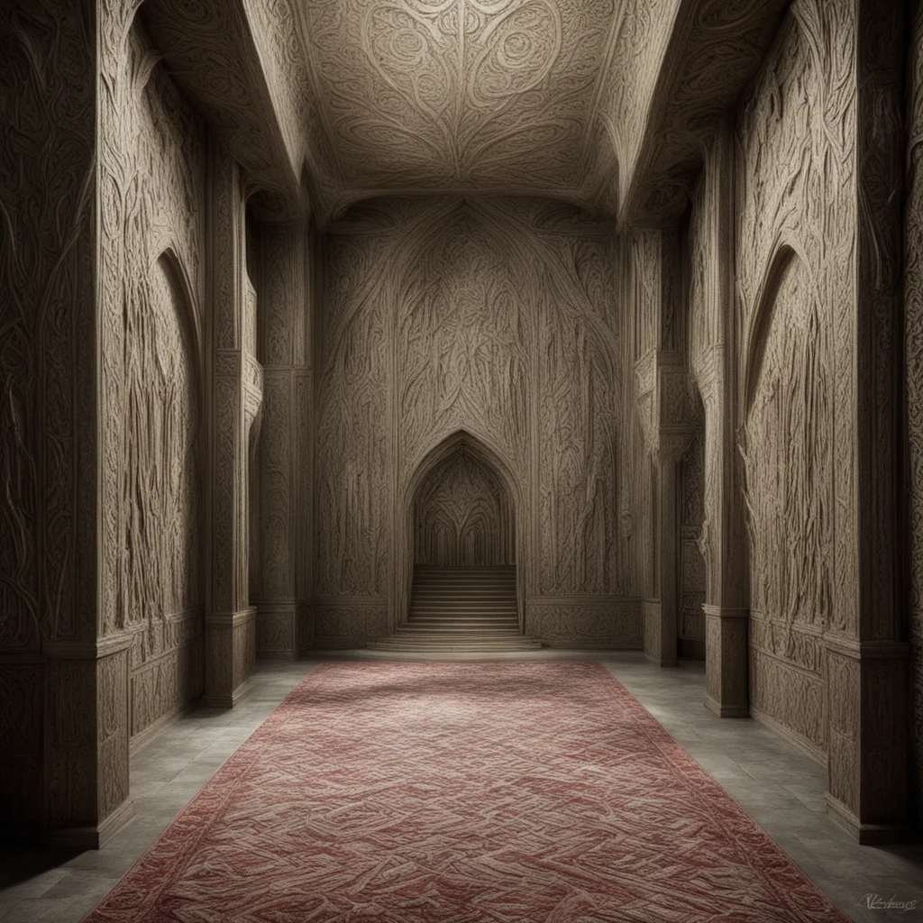 aiking thranduil%E2%80%99s halls interior with wall reliefs and hanging elvish carpets on the walls confident engaging wow artstation art 3