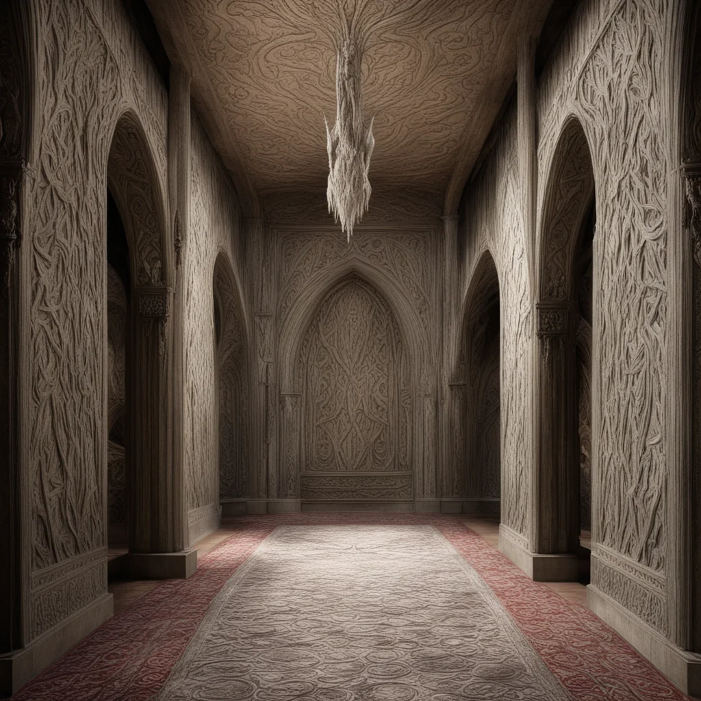 aiking thranduil%E2%80%99s halls interior with wall reliefs and hanging elvish carpets on the walls good looking trending fantastic 1