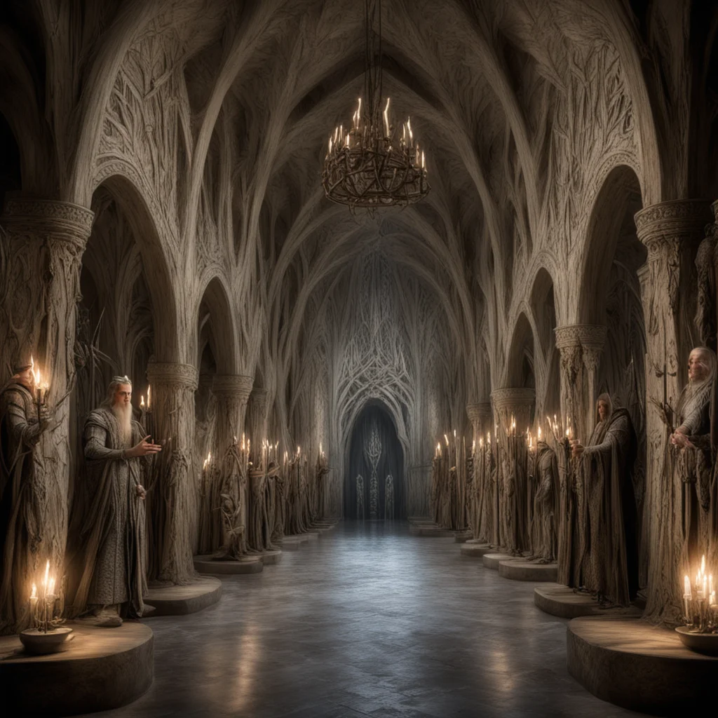 aiking thranduil%E2%80%99s halls with carved elvish soldiers and hanging lighting  amazing awesome portrait 2
