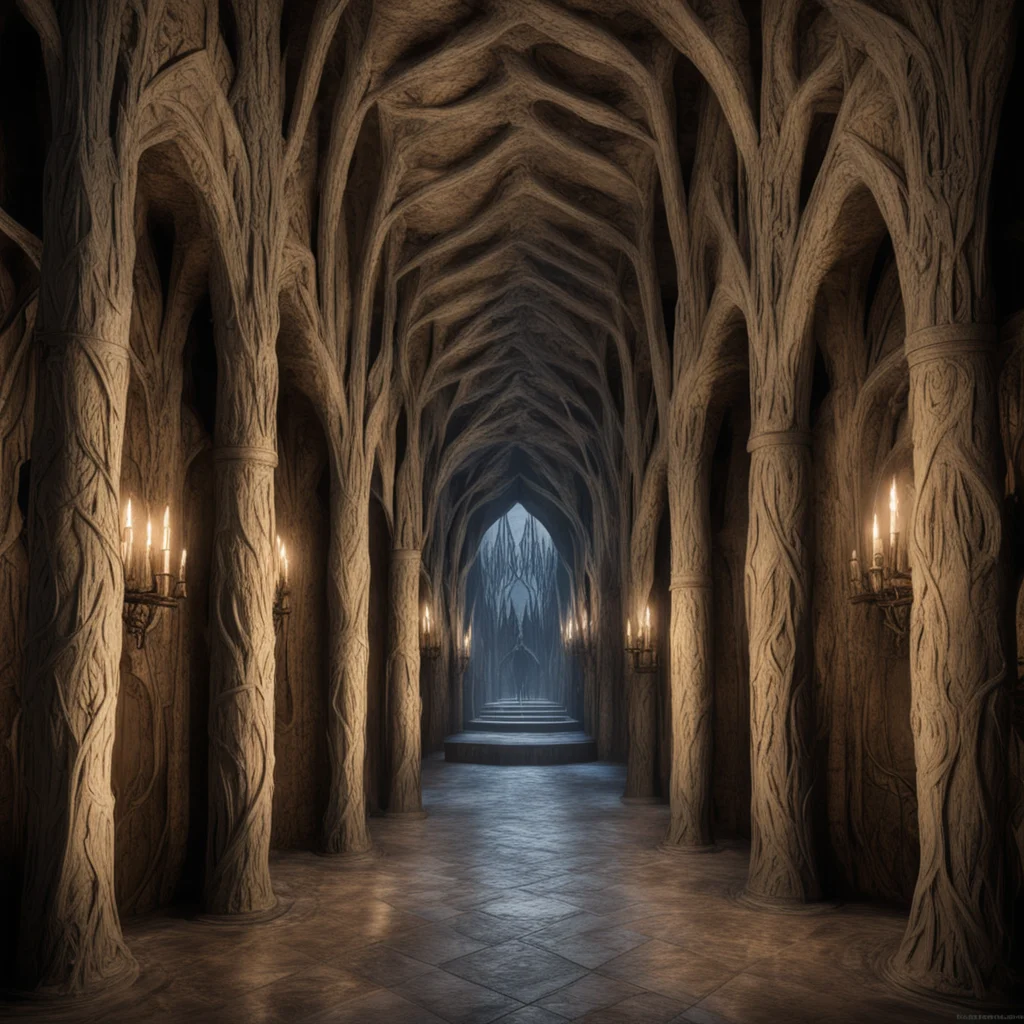 aiking thranduil%E2%80%99s halls with carved elvish soldiers and hanging lighting  confident engaging wow artstation art 3