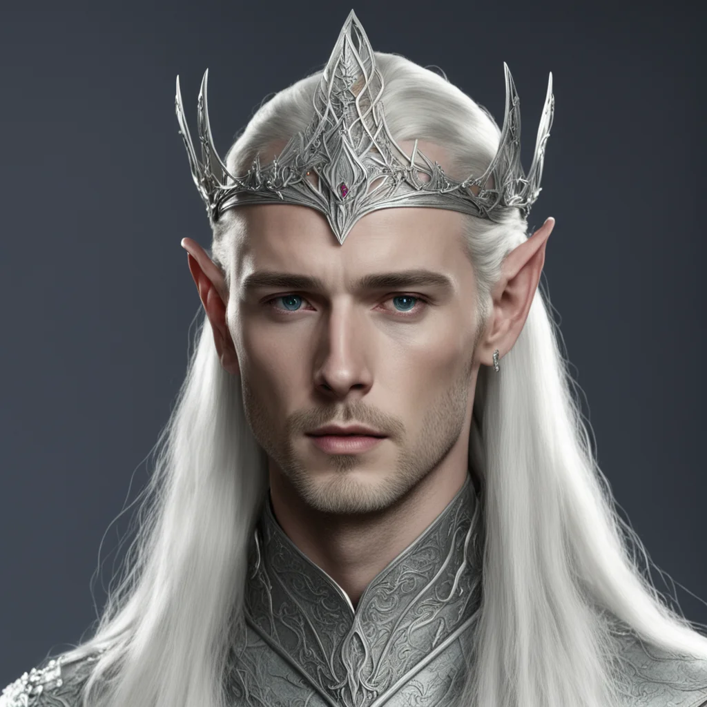 aiking thranduil wearing silver elven circlet with jewels good looking trending fantastic 1