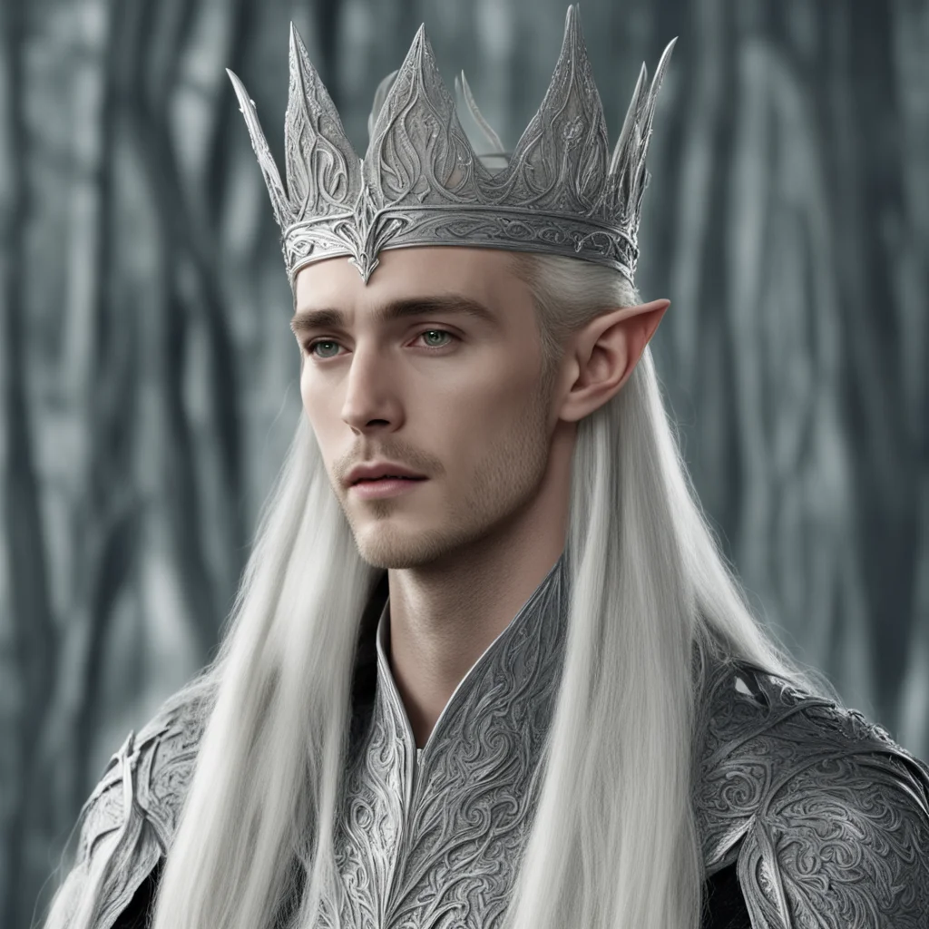 aiking thranduil wearing silver elven tiara amazing awesome portrait 2