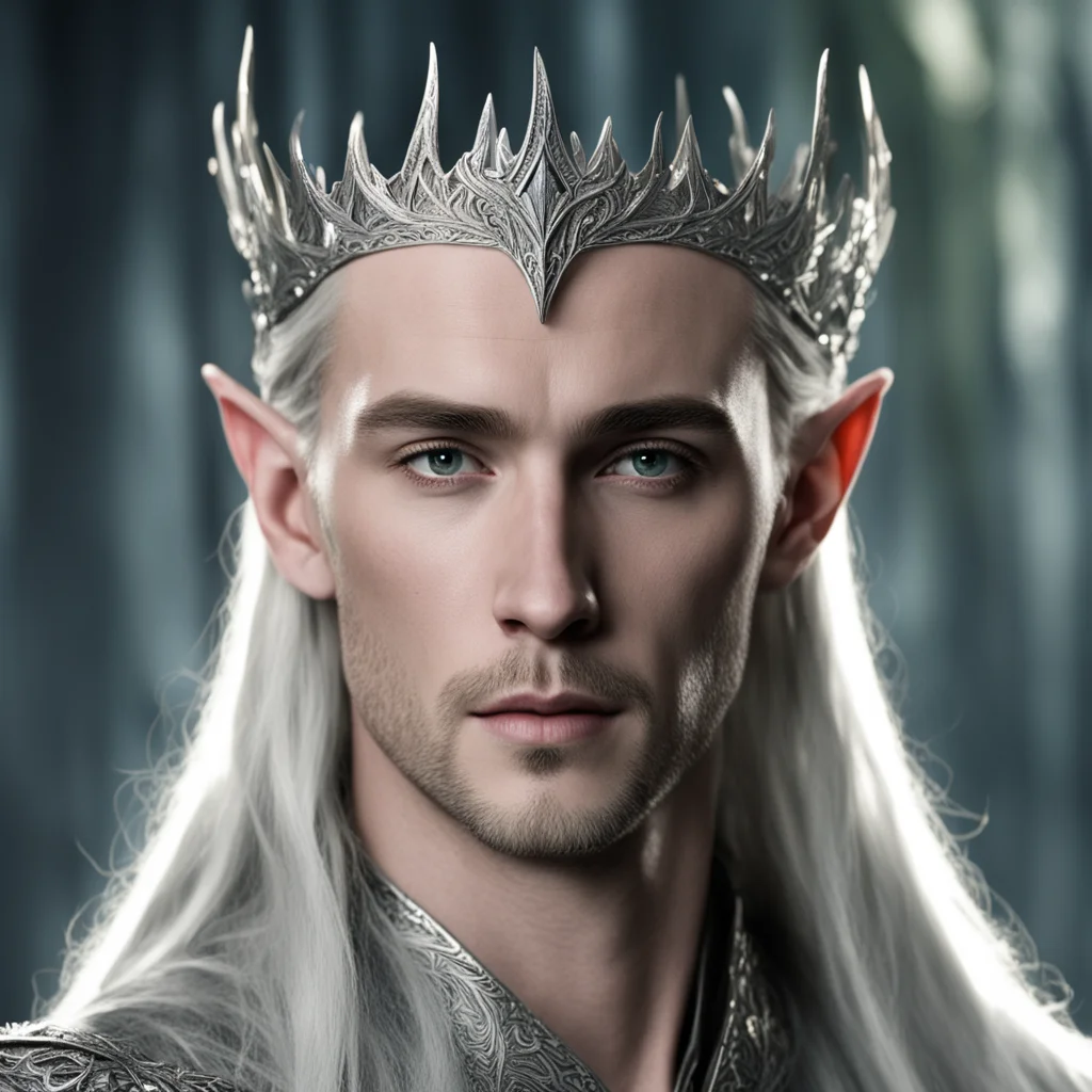 aiking thranduil wearing silver elven tiara good looking trending fantastic 1