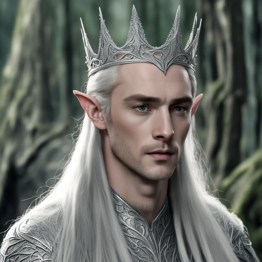 king thranduil wearing silver elven tiara