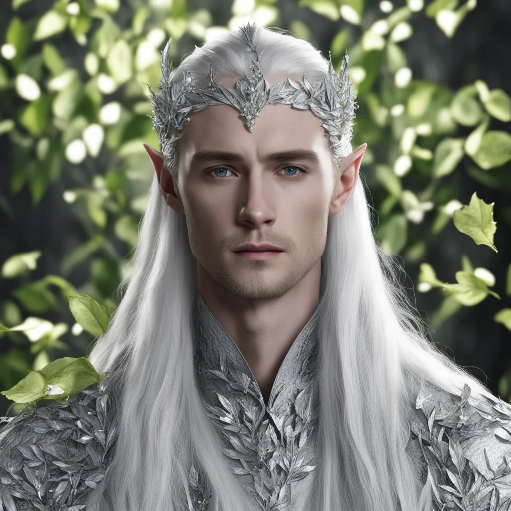 king thranduil wearing silver leaves with diamond berries