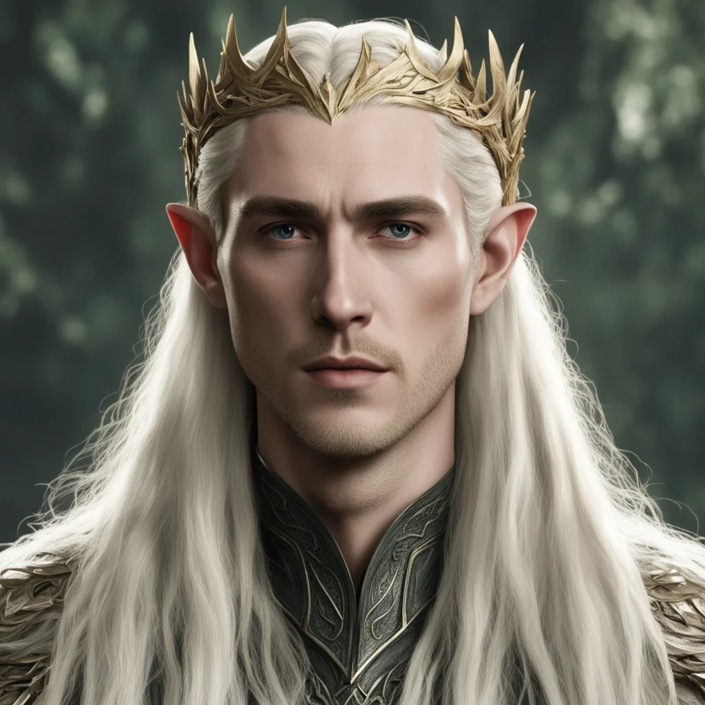 aiking thranduil with blond hair and briads amazing awesome portrait 2