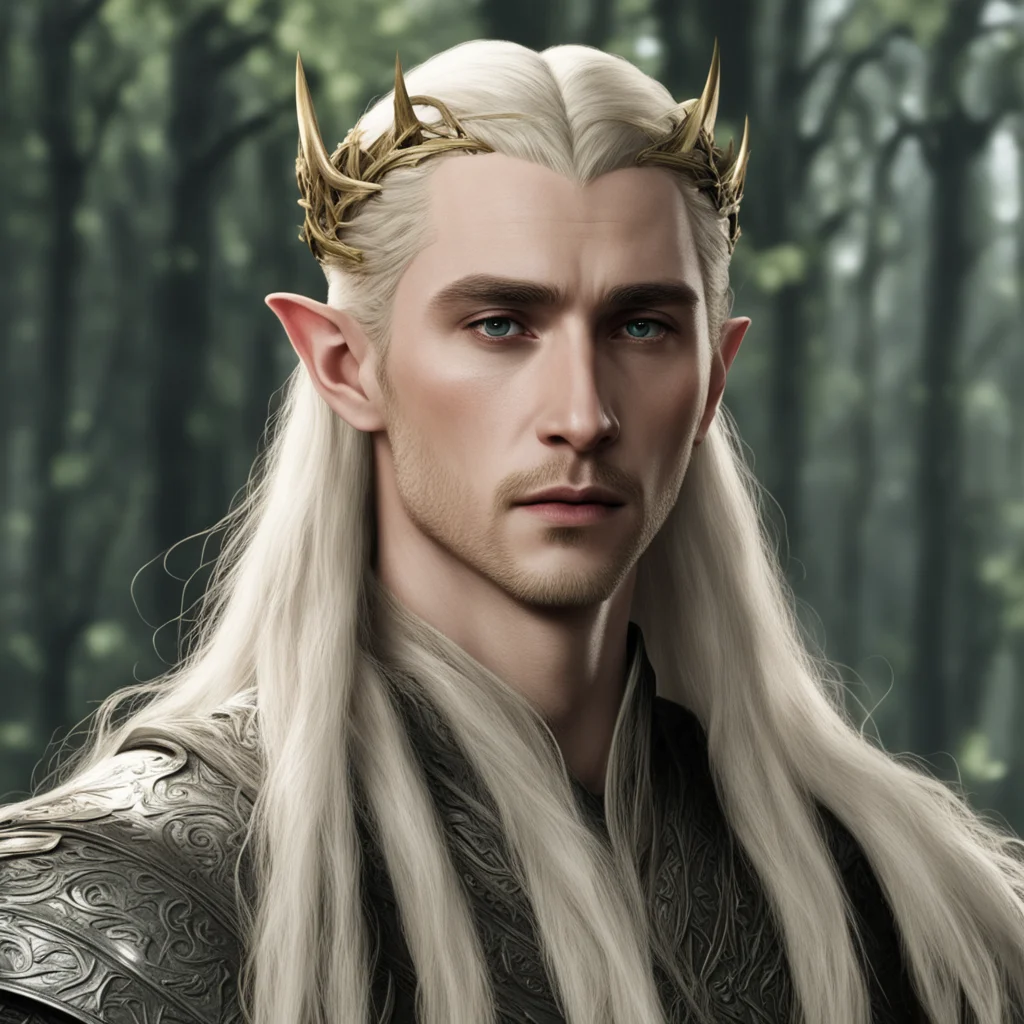 aiking thranduil with blond hair and briads