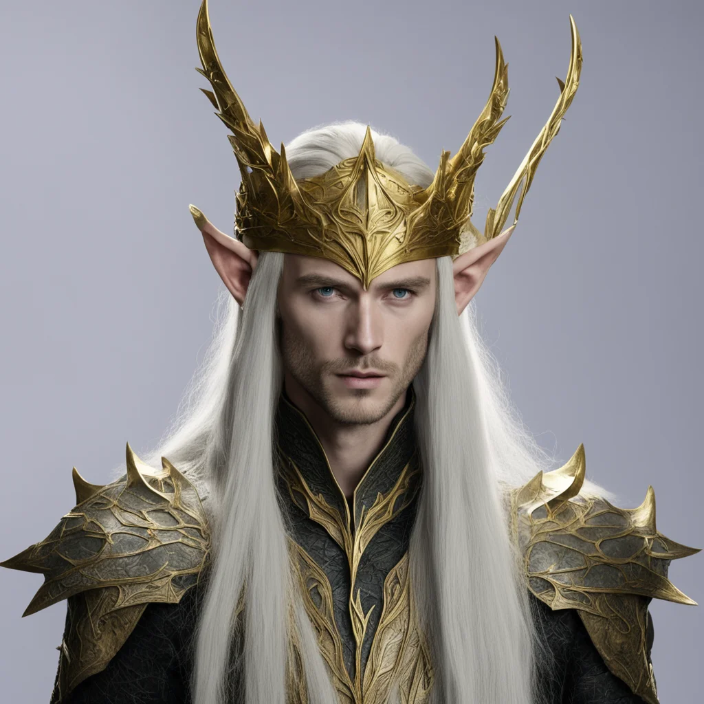 king thranduil with gold wood elf circlet amazing awesome portrait 2