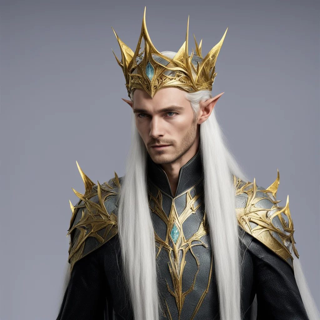 aiking thranduil with gold wood elf circlet with diamonds