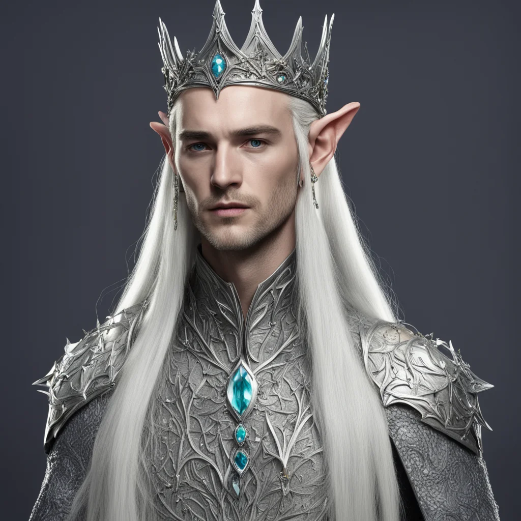 king thranduil with silver elven circlet with jewels