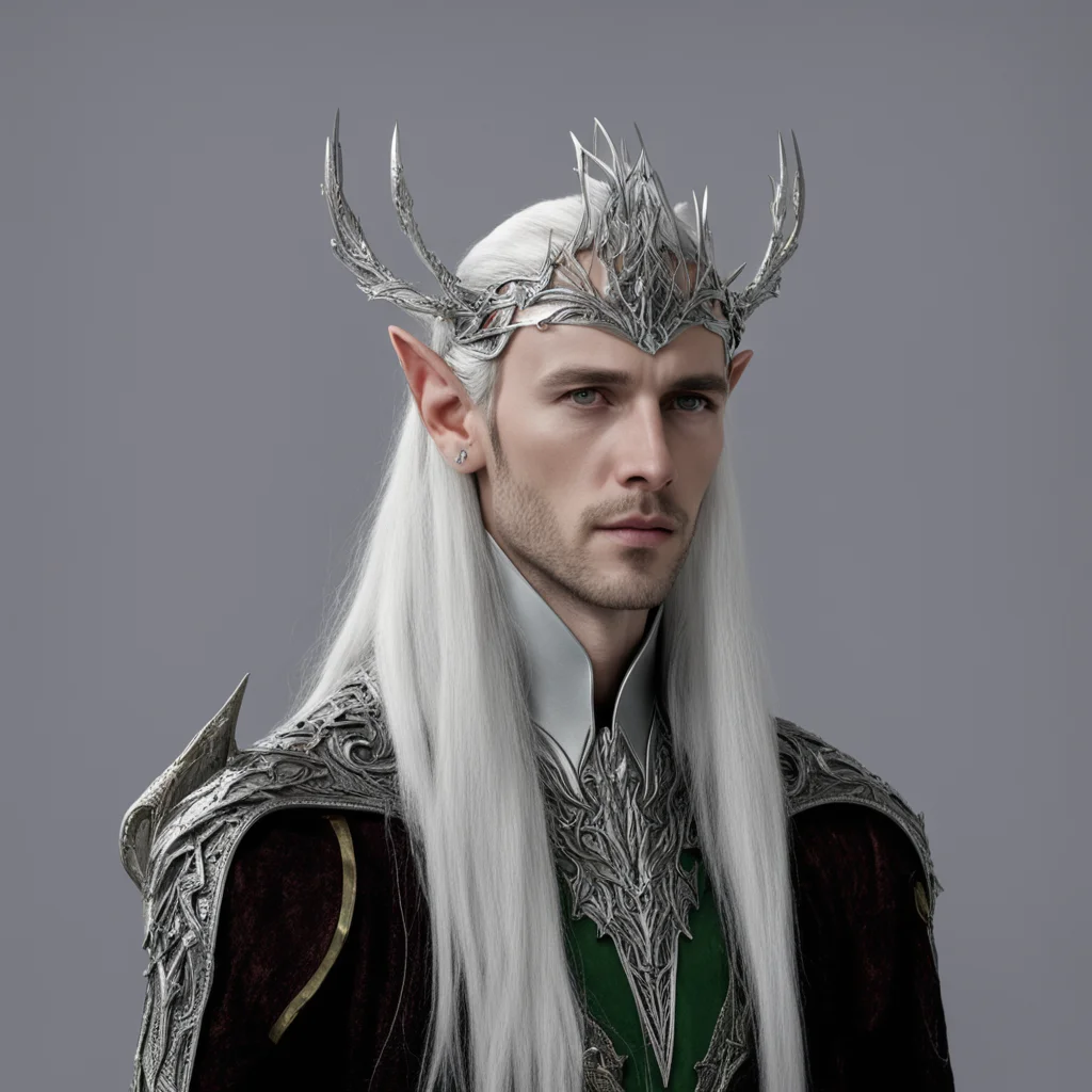 aiking thranduil with silver silvan elf circlet with jewels good looking trending fantastic 1
