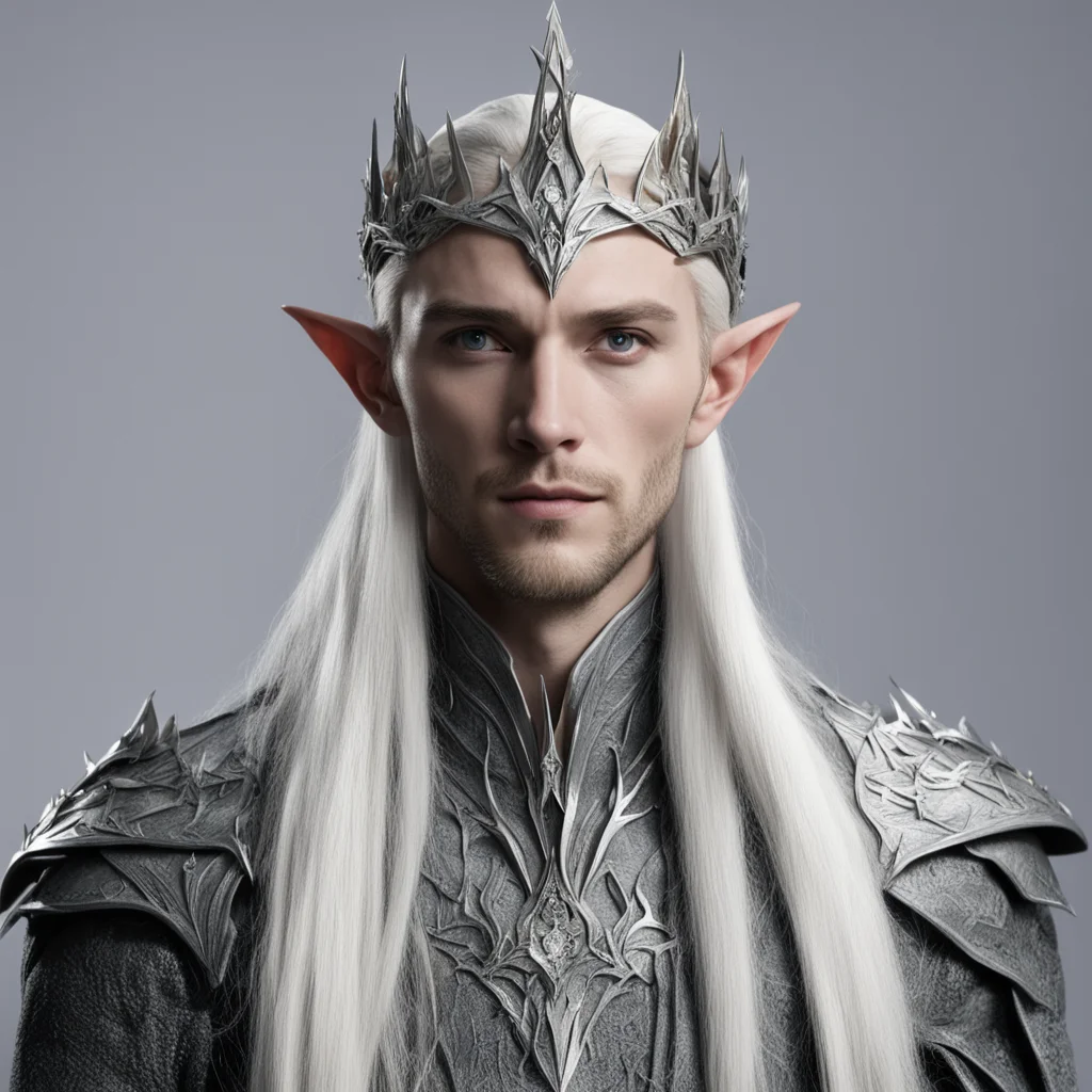 aiking thranduil with silver wood elf circlet with diamonds amazing awesome portrait 2