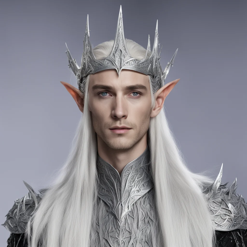 aiking thranduil with silver wood elf circlet with diamonds good looking trending fantastic 1